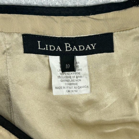 Lida Baday Skirt Womens 10 Tan Silk‎ Blend Pleated Lined Back Slit Officecore - Picture 8 of 15